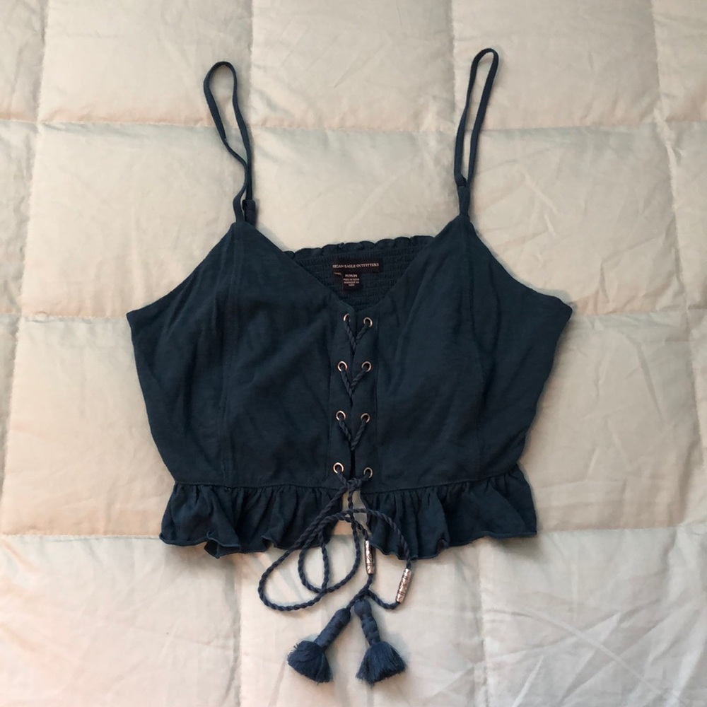 Blue Crop Top - American Eagle